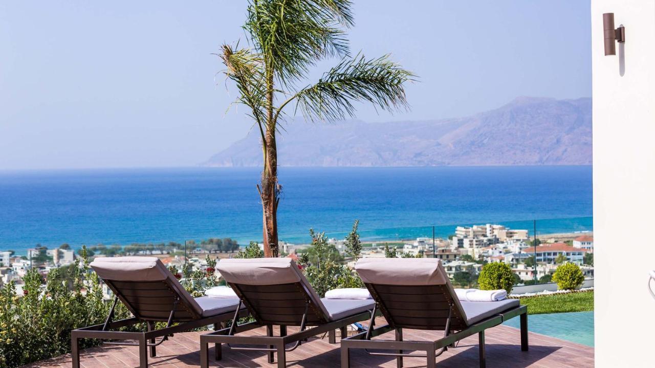 Villa Emilia I Luxury, Amazing Seaview, Next To The Town Kíssamos Exterior foto