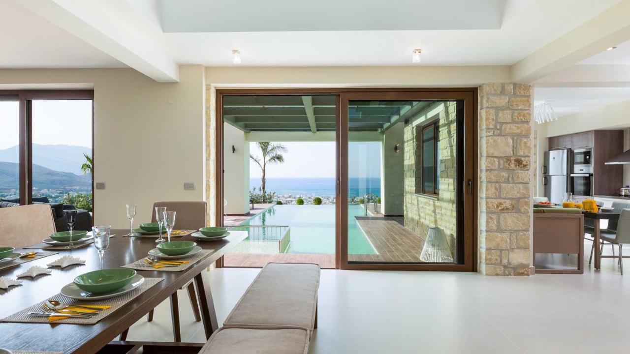 Villa Emilia I Luxury, Amazing Seaview, Next To The Town Kíssamos Exterior foto